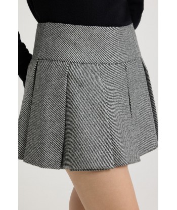 Pleated mini skirt in textured wool sélection de produits