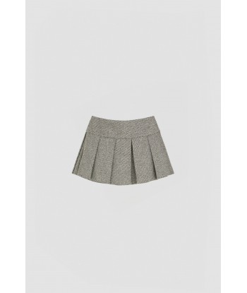 Pleated mini skirt in textured wool sélection de produits