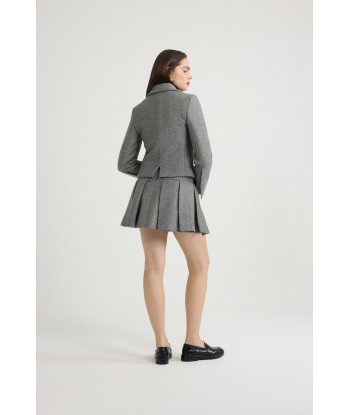 Pleated mini skirt in textured wool sélection de produits