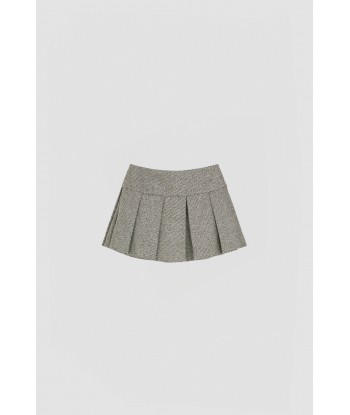 Pleated mini skirt in textured wool sélection de produits