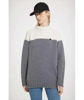 Two-tone jumper in sustainable wool and cashmere solde