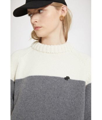 Two-tone jumper in sustainable wool and cashmere solde