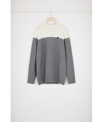 Two-tone jumper in sustainable wool and cashmere solde