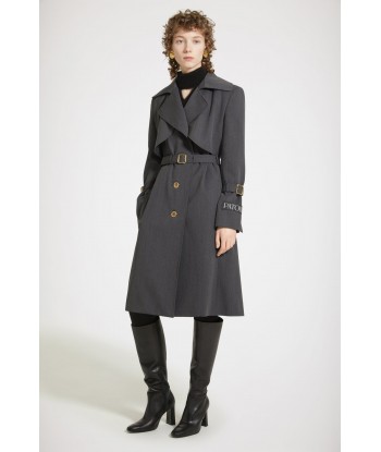 Trench coat in technical wool twill Paris Déstockage Promo