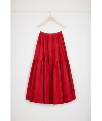 Buttoned tiered midi skirt in eco-friendly faille des créatures d'habitude