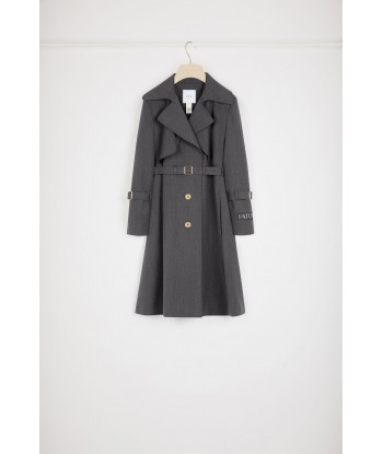 Trench coat in technical wool twill Paris Déstockage Promo