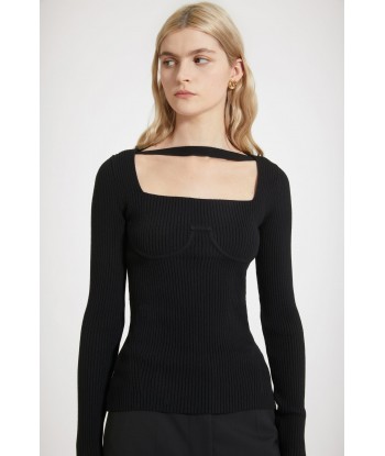 Ribbed corset top in sustainable wool blend JUSQU'A -70%! 