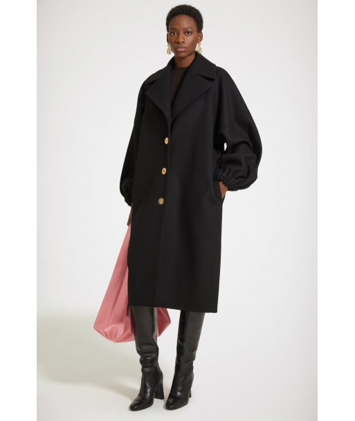 Cocoon coat in wool-blend felt Paris Déstockage Promo