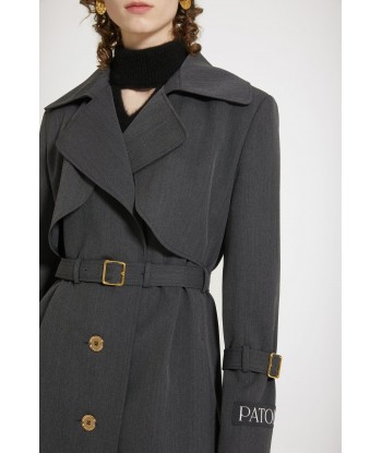 Trench coat in technical wool twill Paris Déstockage Promo