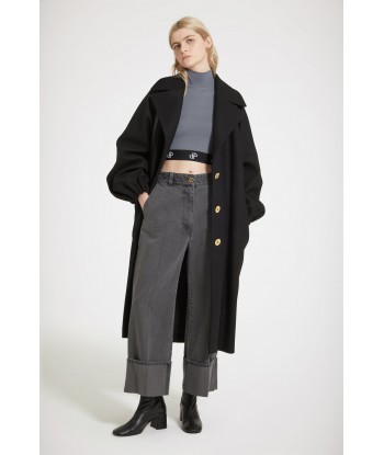 Cocoon coat in wool-blend felt Paris Déstockage Promo