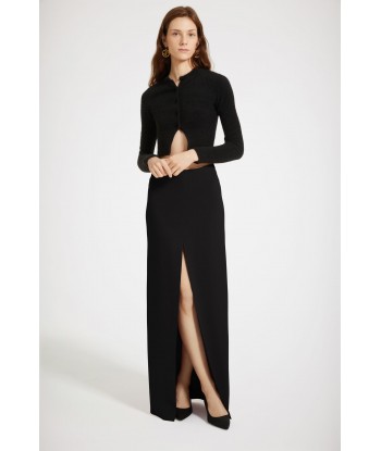 Slit maxi skirt in technical crepe Les magasins à Paris