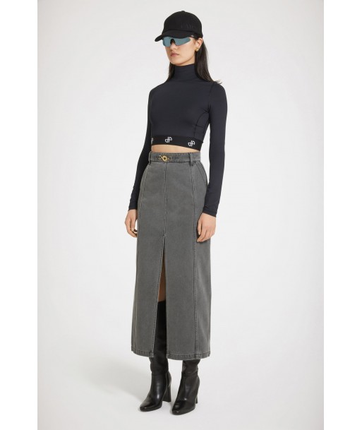 Slit midi skirt in organic cotton denim chez Cornerstreet bien 