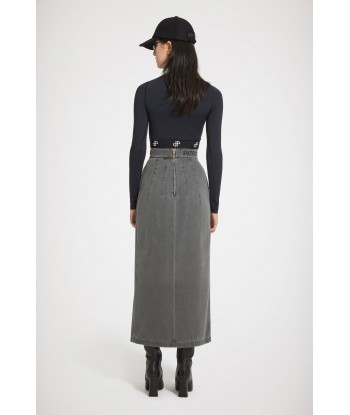 Slit midi skirt in organic cotton denim chez Cornerstreet bien 