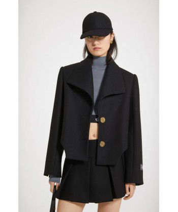 Cut-out cropped jacket in wool-blend felt Par le système avancé 