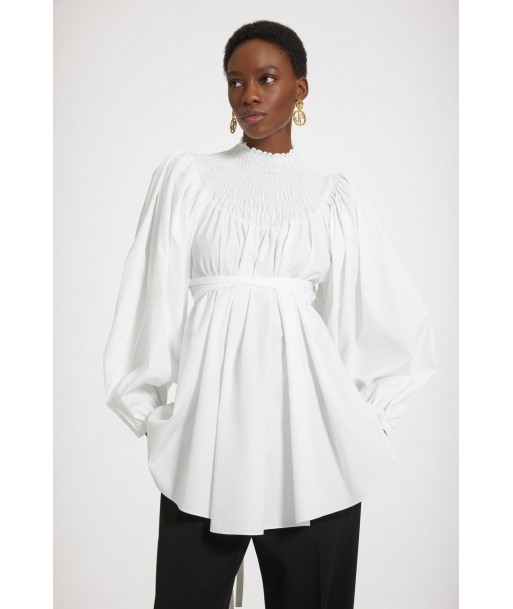 Smock collar tunic in organic cotton l'achat 