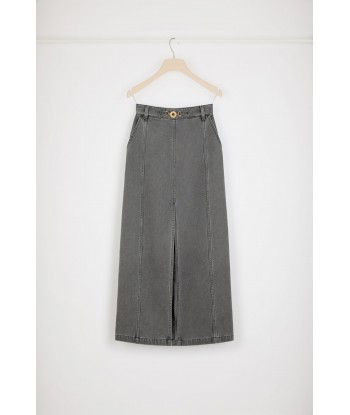 Slit midi skirt in organic cotton denim chez Cornerstreet bien 