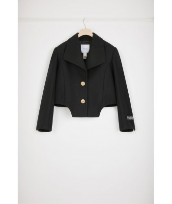 Cut-out cropped jacket in wool-blend felt Par le système avancé 