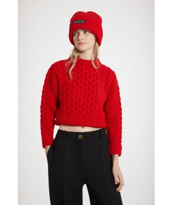 Mixed cable knit jumper in wool and cashmere Comparez plus de prix