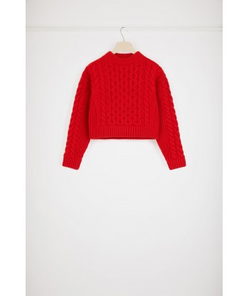 Mixed cable knit jumper in wool and cashmere Comparez plus de prix