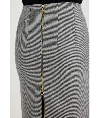 Zip-back midi pencil skirt in textured wool Vous souhaitez 