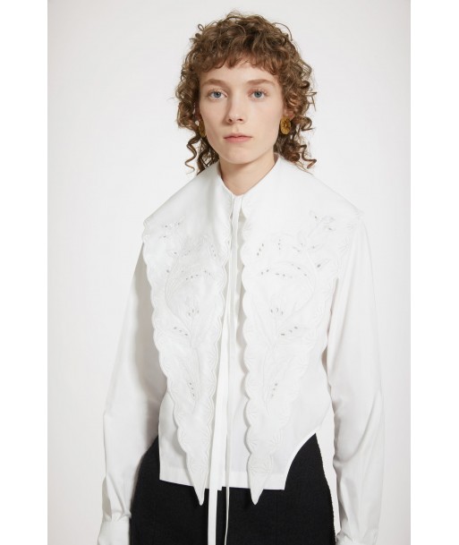 Long embroidered collar in organic cotton de l' environnement