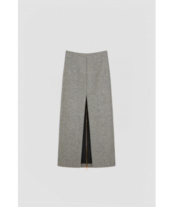 Zip-back midi pencil skirt in textured wool Vous souhaitez 