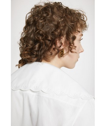 Long embroidered collar in organic cotton de l' environnement