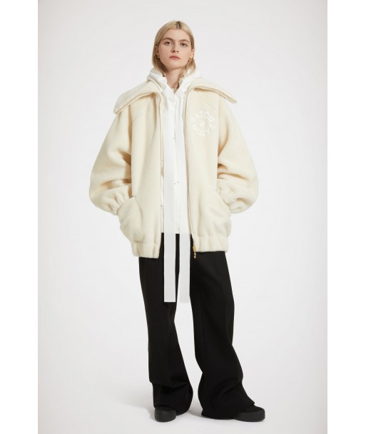 Faux shearling bomber jacket in recycled polyester basket pas cher