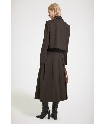 Pleated midi skirt in technical wool twill Le MVP de beaucoup