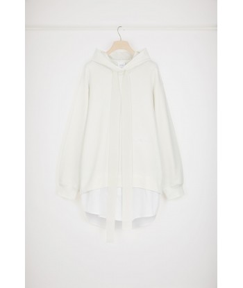 Trompe l'oeil hoodie dress in organic cotton rembourrage situé sous