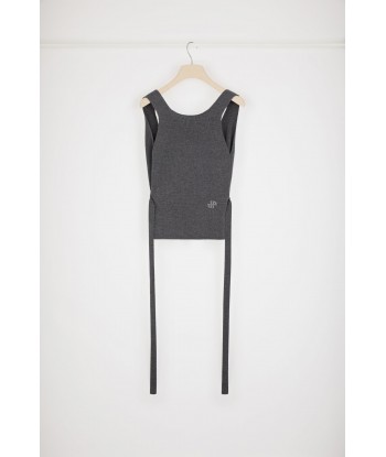 Wrap-back tank in sustainable wool blend 2 - 3 jours ouvrés.