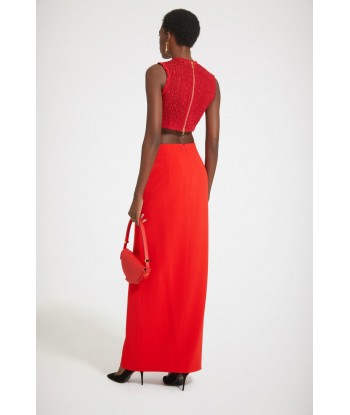 Slit maxi skirt in technical crepe Comparez plus de prix