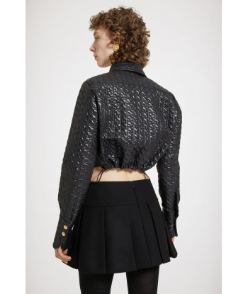 Cut-out cropped shirt in eco-friendly quilted nylon commande en ligne