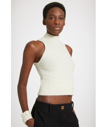 Sleeveless top in sustainable alpaca blend de pas cher