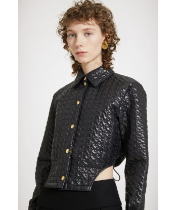 Cut-out cropped shirt in eco-friendly quilted nylon commande en ligne