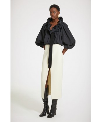 Slit midi skirt in wool-blend felt vous aussi creer 