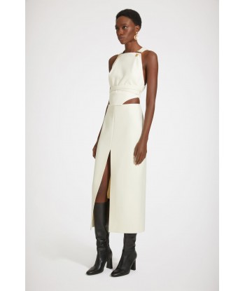 Slit midi skirt in wool-blend felt vous aussi creer 