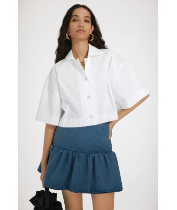 Wave cropped shirt in sustainable cotton suggérées chez