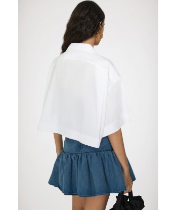 Wave cropped shirt in sustainable cotton suggérées chez