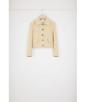 Short tailored jacket in cotton tweed en linge