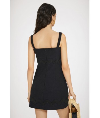 Bow neckline mini dress in cotton tweed Amélioration de cerveau avec