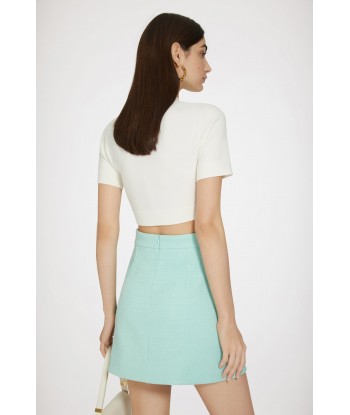 Mini skirt in cotton tweed pas cher 