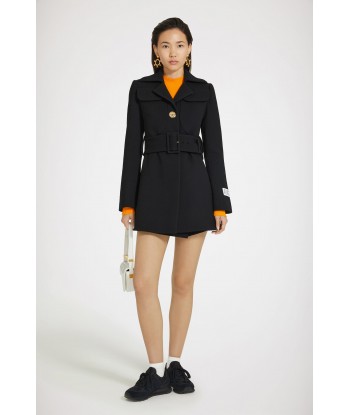 Belted coat in virgin wool crepe hantent personnes