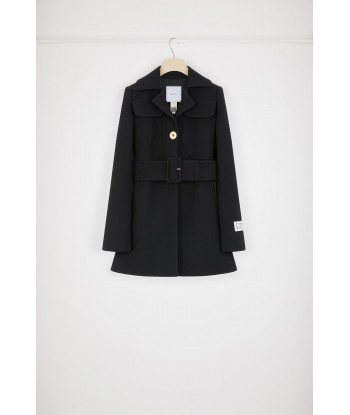 Belted coat in virgin wool crepe hantent personnes