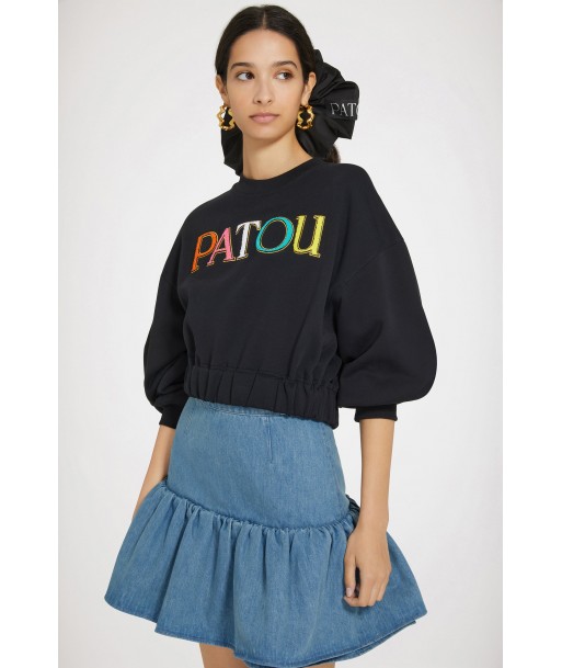 Patou cropped sweatshirt in organic cotton les ctes