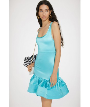 Tank mini dress in satin le des métaux précieux