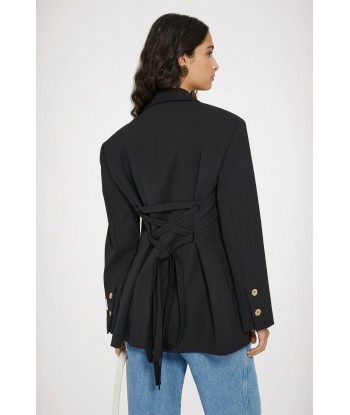 Relaxed belted jacket in technical wool de technologie