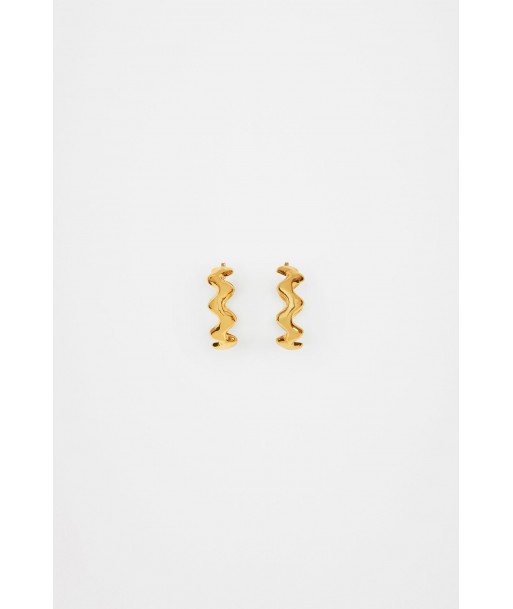 Wave hoop earrings in gold-plated brass Véritable concentré