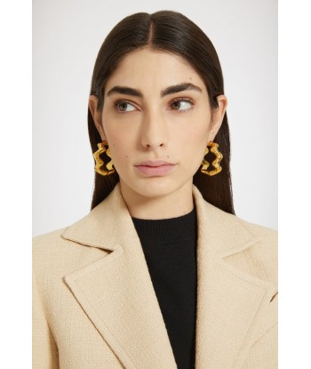 Wave hoop earrings in gold-plated brass Véritable concentré