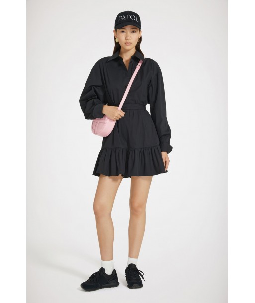 Ruffle mini shirt dress in sustainable cotton livraison et retour toujours gratuits